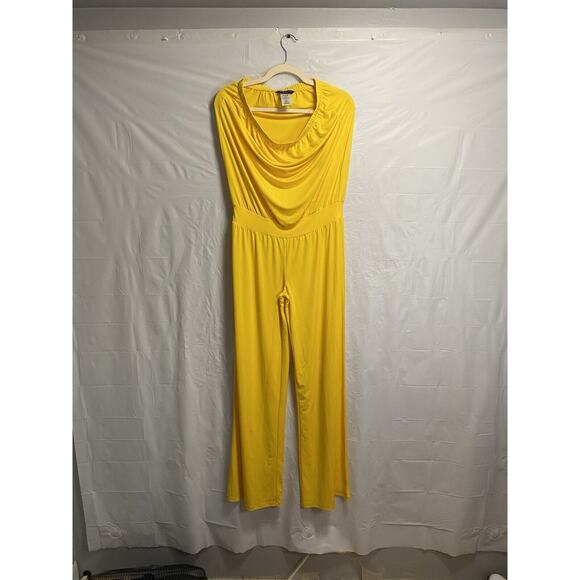New‎ Carmen Marc Valvo Swimwear Coverup Saffron Cruise Jumper Yellow Size Large - Picture 2 of 6